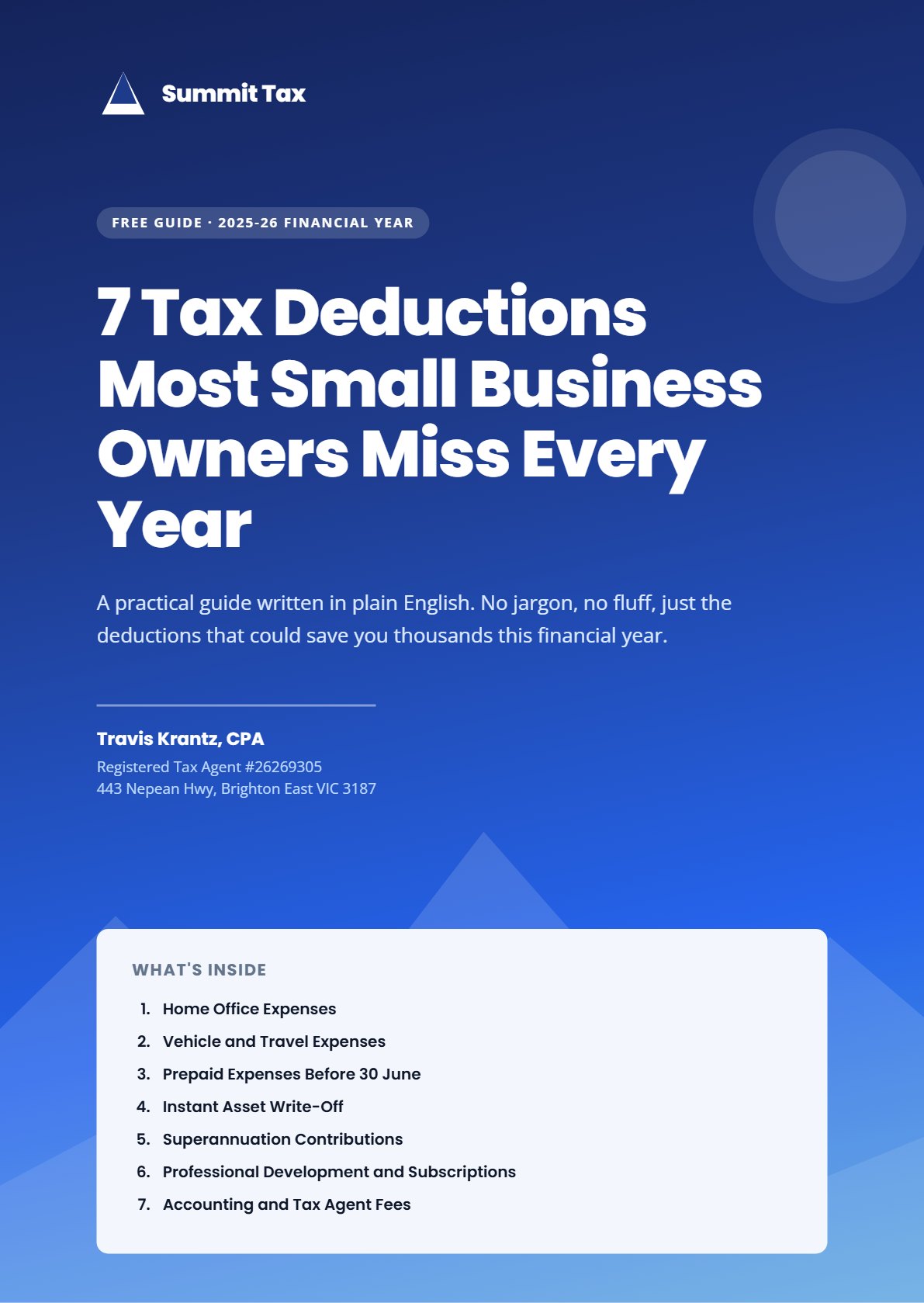 Front cover of 7 Tax Deductions Most Small Business Owners Miss Every Year