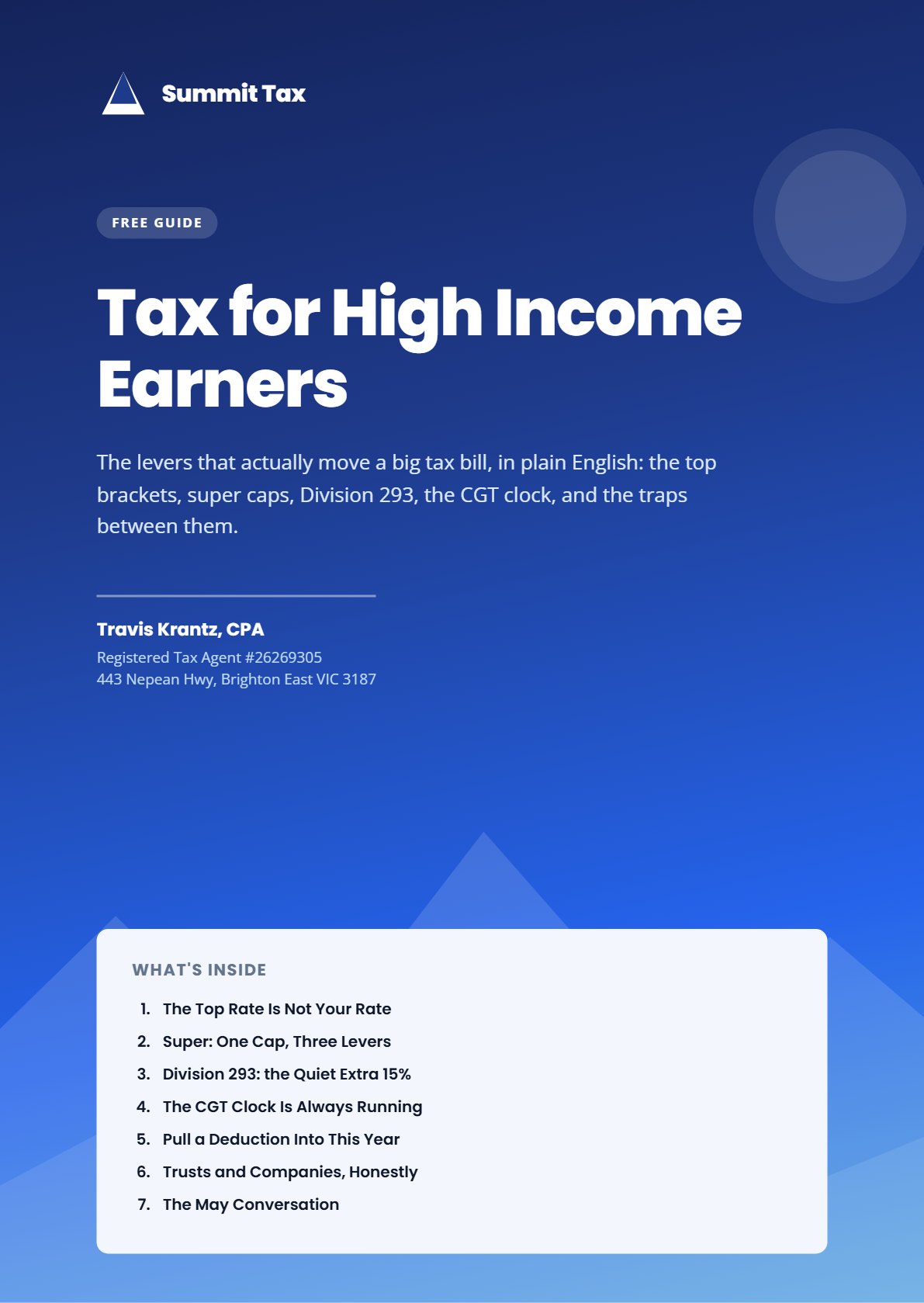 Front cover of Tax for High Income Earners
