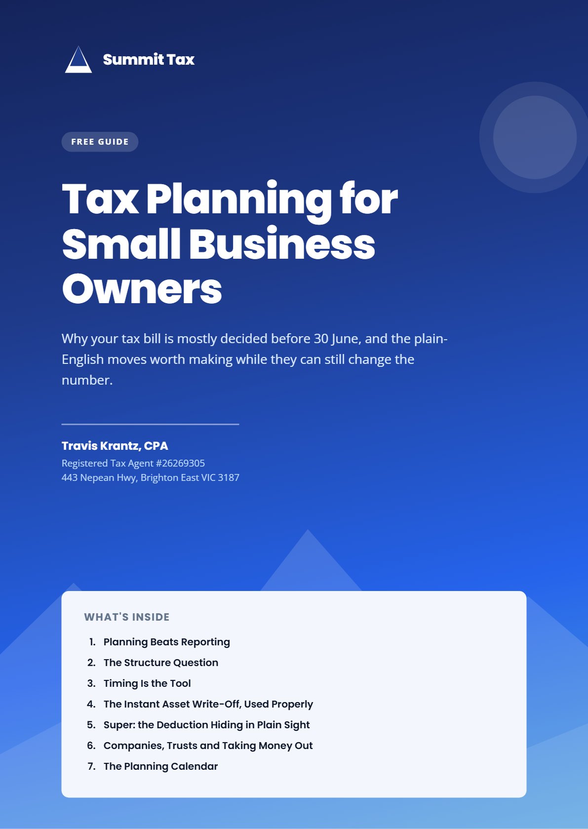 Front cover of Tax Planning for Small Business Owners